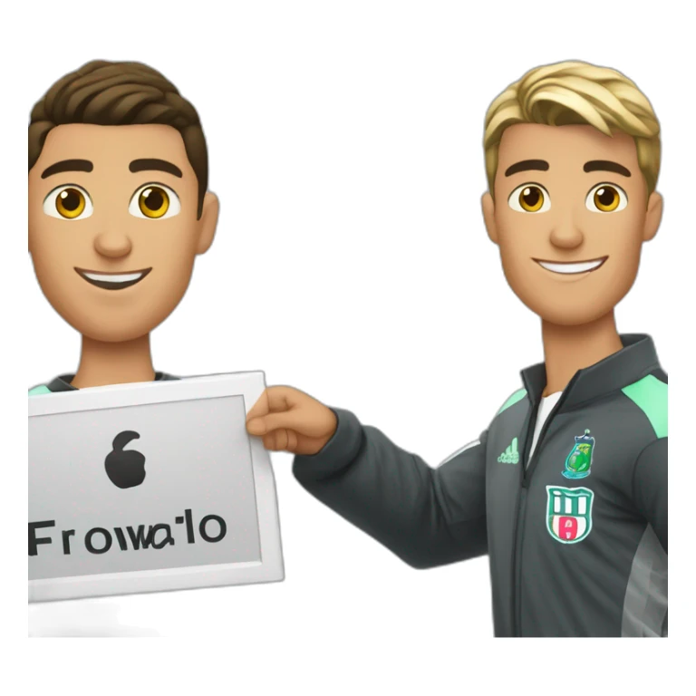 Cristiano Ronaldo holding a sign with Abdul Latif written on it sticker