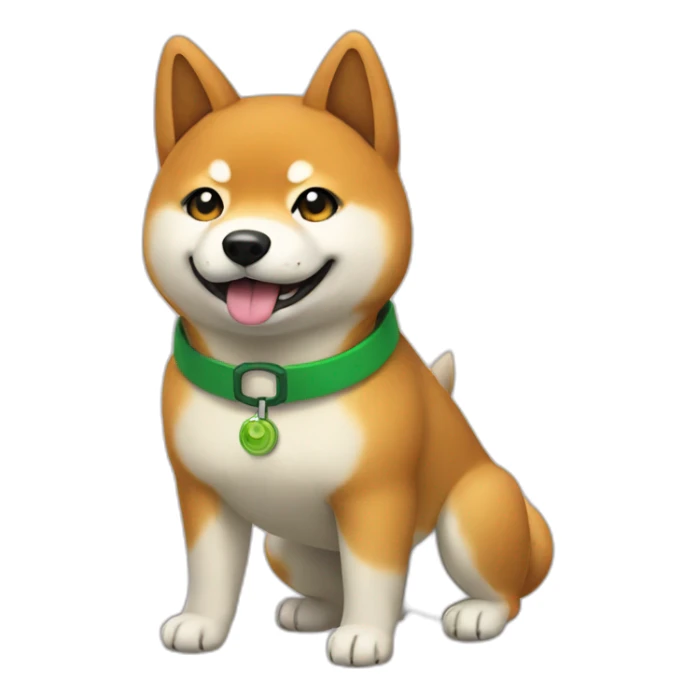 Rare Shiba pokemon with a green collar sticker