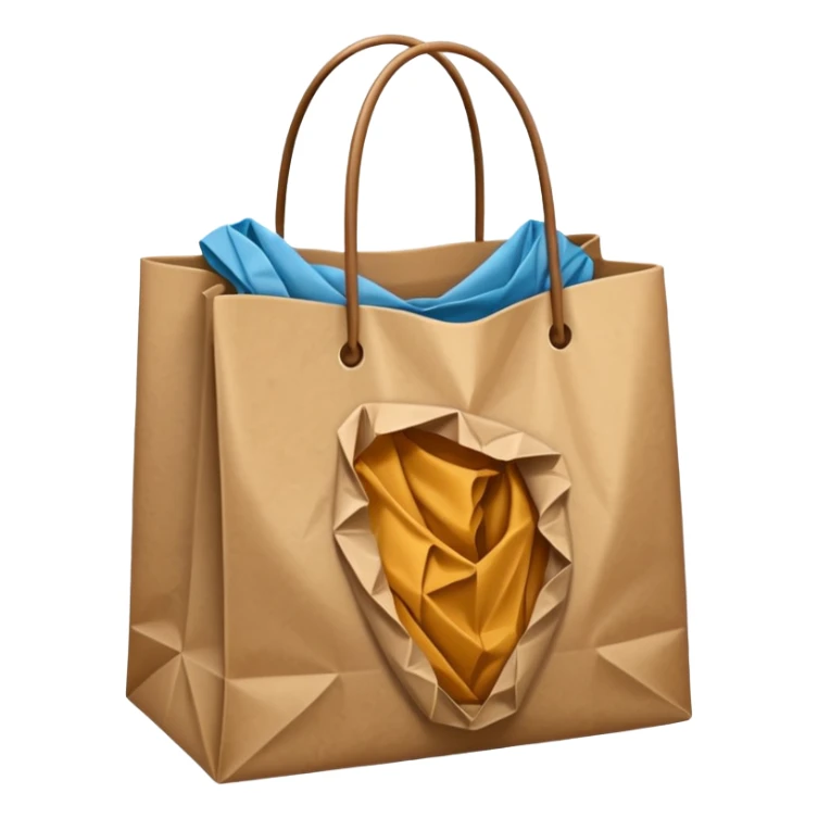 shopping bag without face, and there are clothes sticker