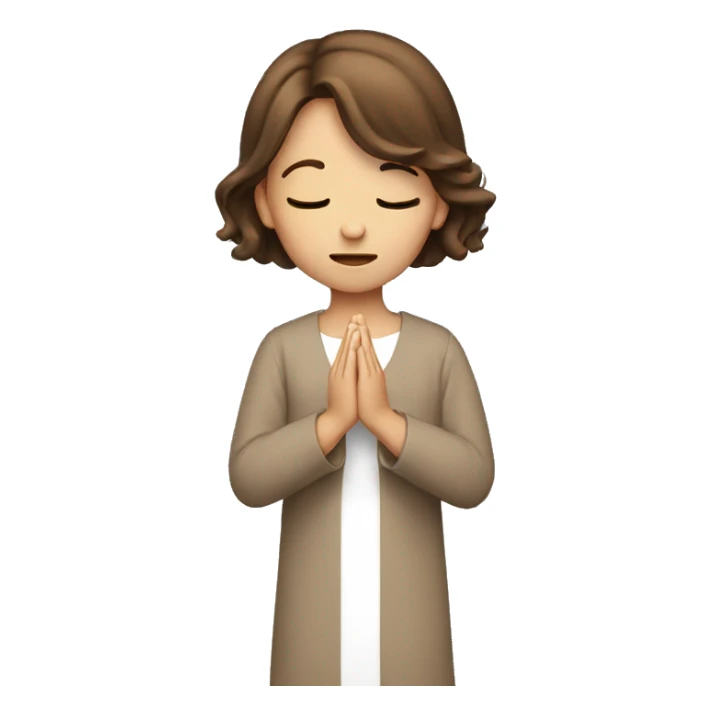 A girl with brown hair and mascara praying to god  sticker