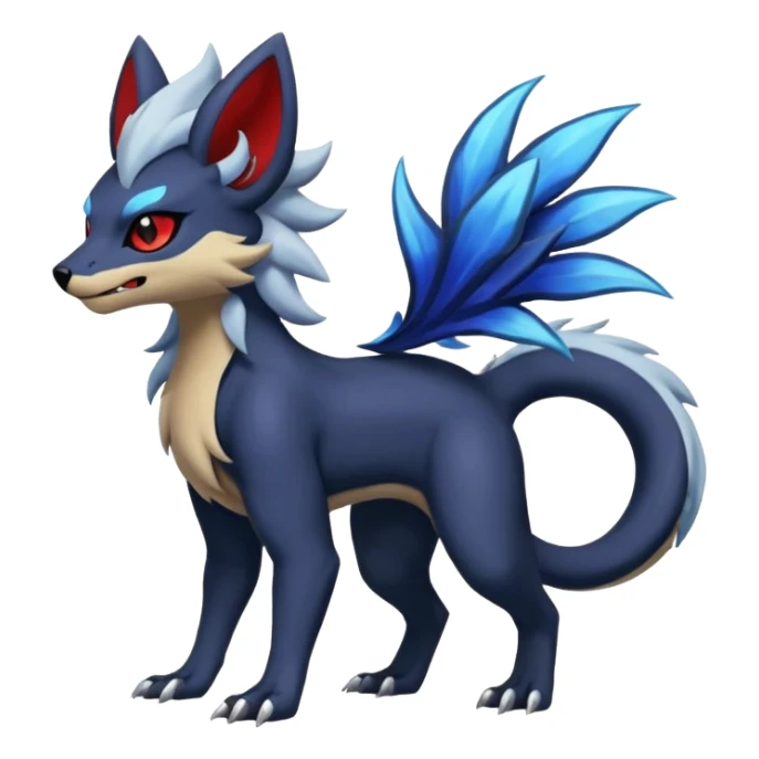 Exotic colorful cool handsome elemental exotic Zorua-Absol-Salandit-fusion (full body) sticker