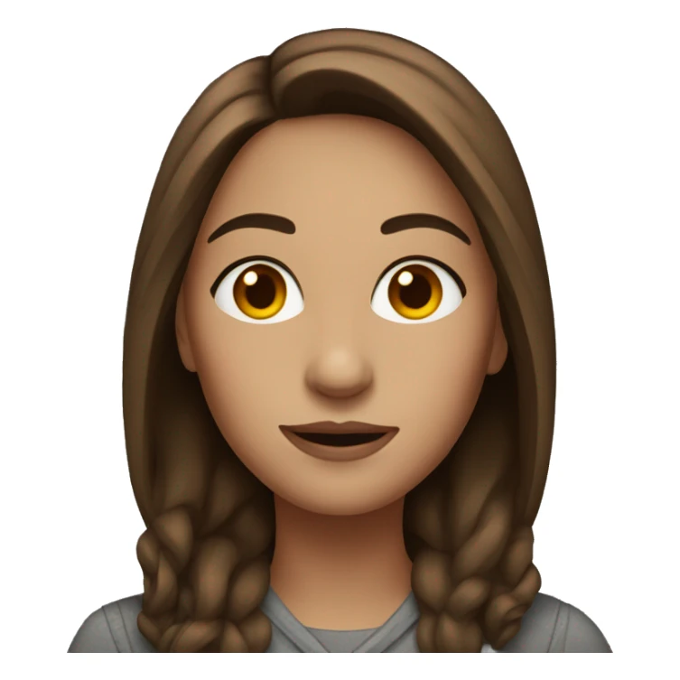 Woman with brown hair and middle part sticker