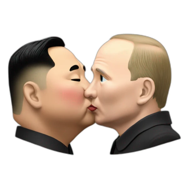 Kim Jong Un kisses vlad putin sticker