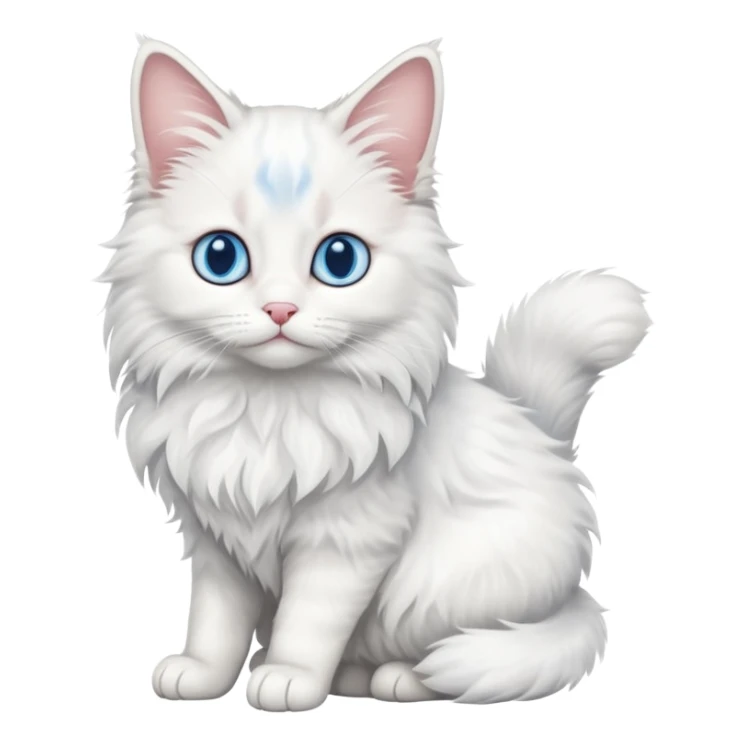 full body of baby Turkish Angora cat  sticker