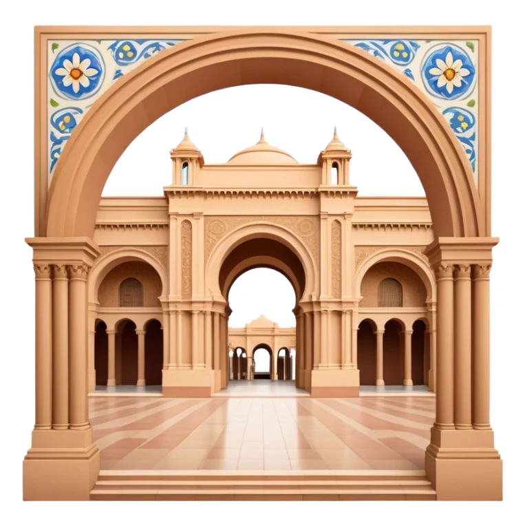 Plaza de España Landmark Emoji – Featuring its semicircular palace, grand arches, and decorative tilework. sticker