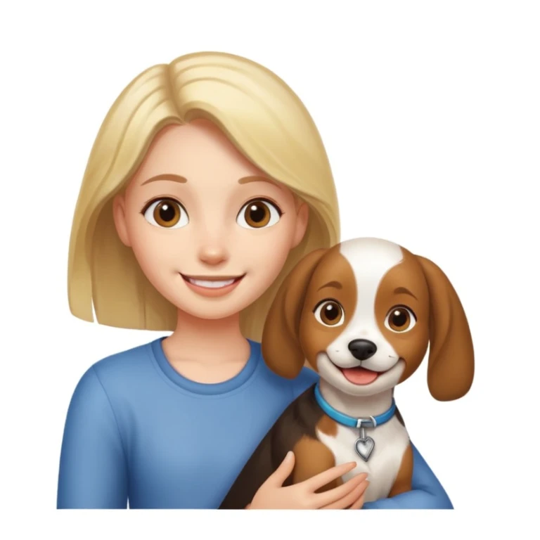 girl and her pet dog sticker