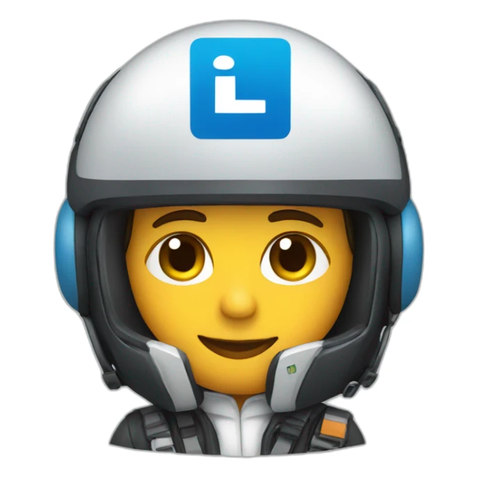 PILOT WITH THE LINKEDIN LOGO ON THEIR HELMET sticker