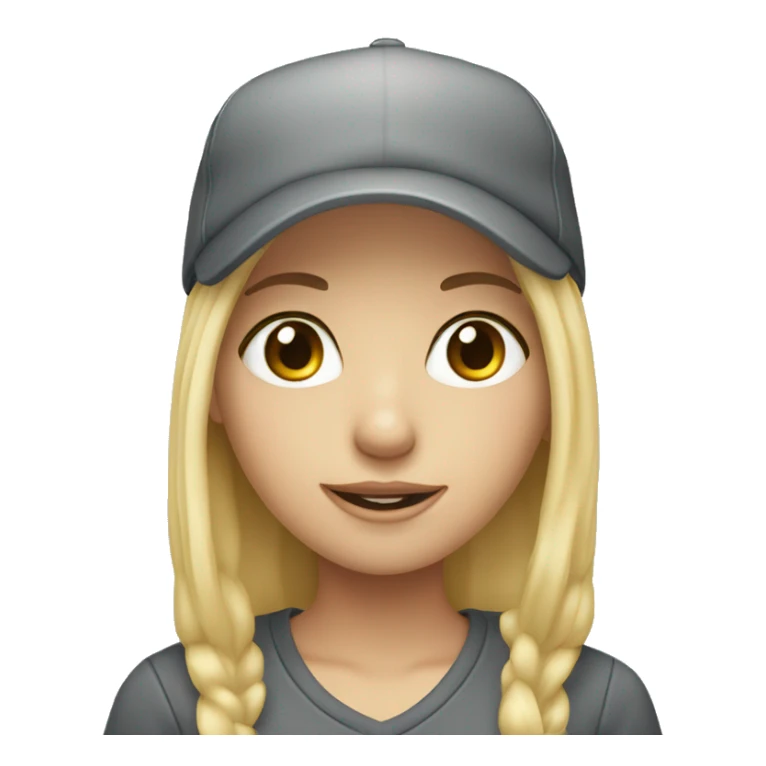 Blonde girl with grey eyes wearing a cap  sticker