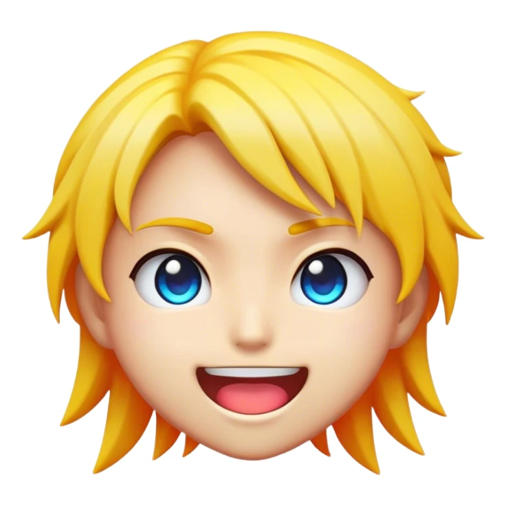 Cinematic Realistic Anime Pop Culture Emoji, featuring a dynamic, stylized portrayal of iconic anime characters rendered with vibrant textures and energetic, colorful lighting. sticker