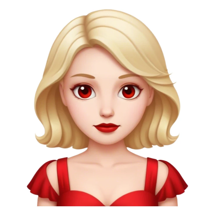 white conservative woman in full red dress sticker