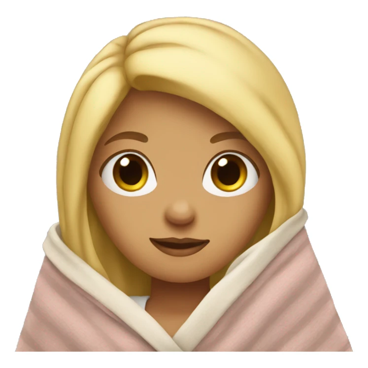 Blonde girl wrapped in blanket  sticker