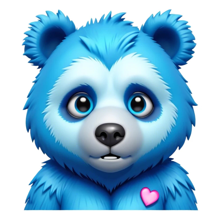 3D, adorable little Pixar style blue neon punk bear with a broken heart, ultra detailed, each lash, eye, and strand of fur is shown in stunning detail as though captured in a timeless photograph, rich textures, visually rich, so lifelike it feels like it could leap off the page at any moment sticker