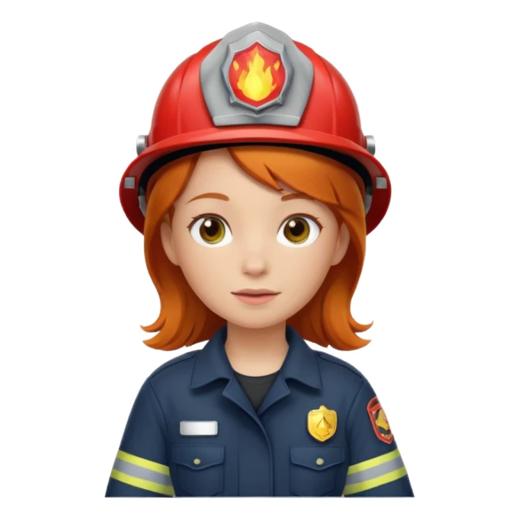 girl fireman with ginger hair sticker