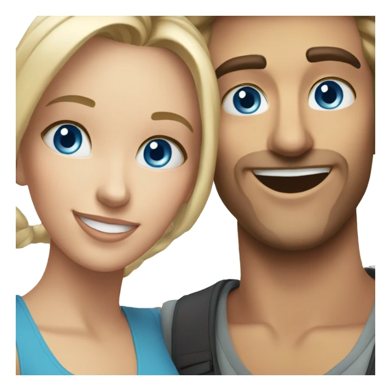 smiling couple selfie moment blue eyes sticker