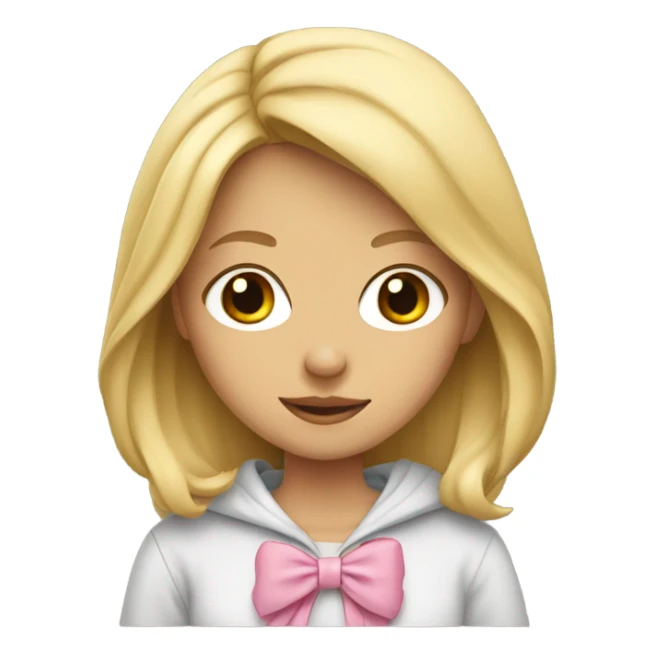 blonde girl with bow hoodie  sticker