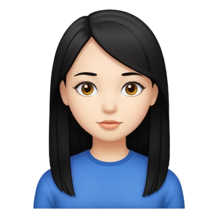 girl with black straight hair sticker