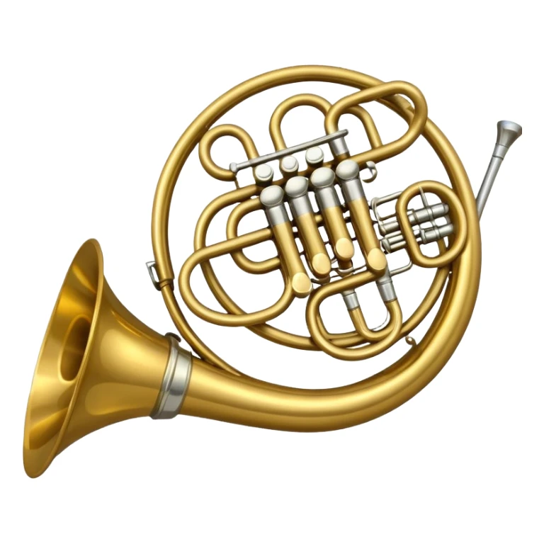 A cartoony French horn sticker