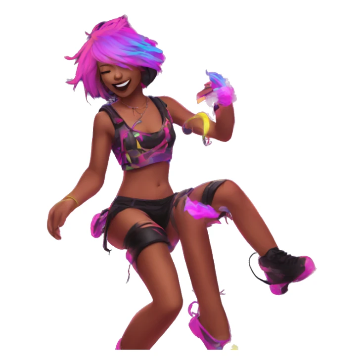 Rave party dancing neon smoking sticker