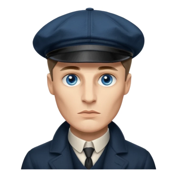 Tommy Shelby make his face exact  with his signature hat  sticker