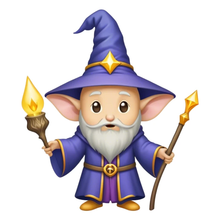 retarded wizard merged with mouse not portrait sticker