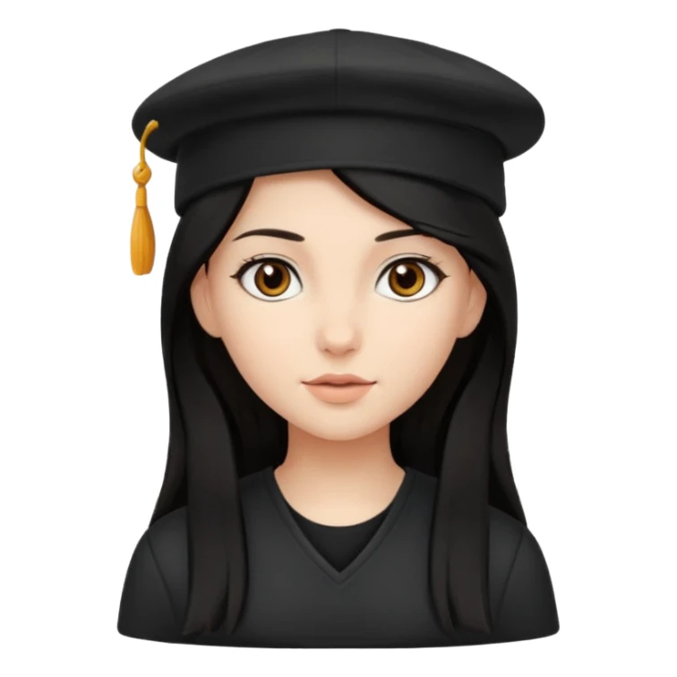 Girl with turned back black cap and a long hair  sticker