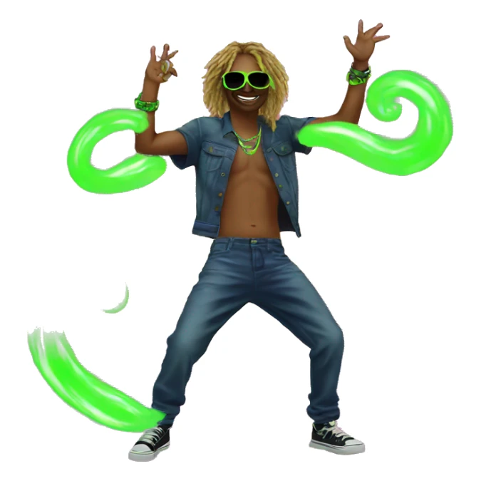 420 Rave party dancing neon smoking sticker