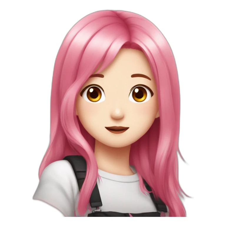 Jisoo with pink hair blackpink emoji sticker