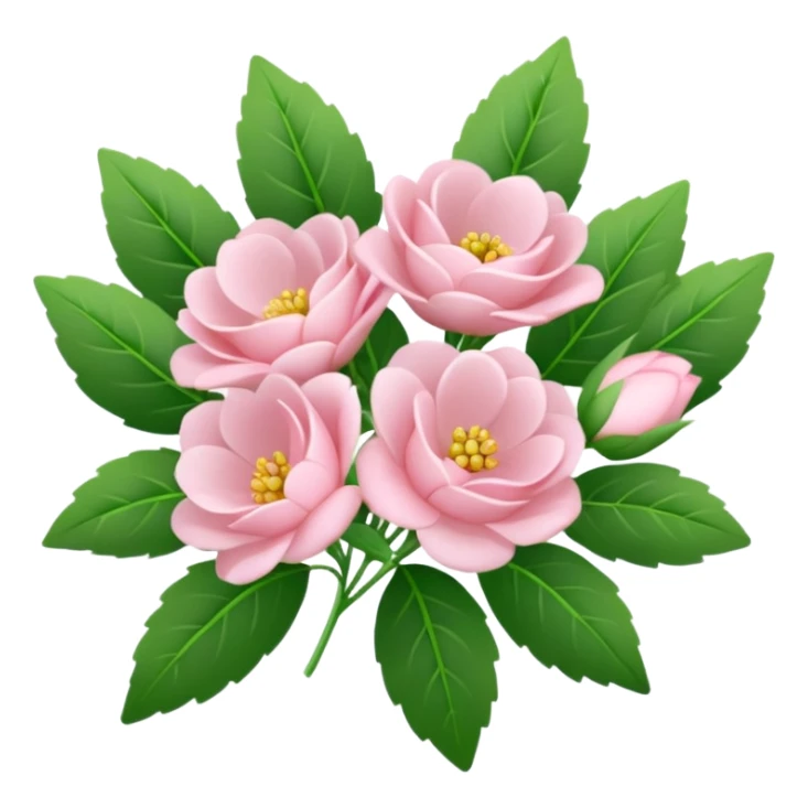 soft pink bouquet with green leaves sticker