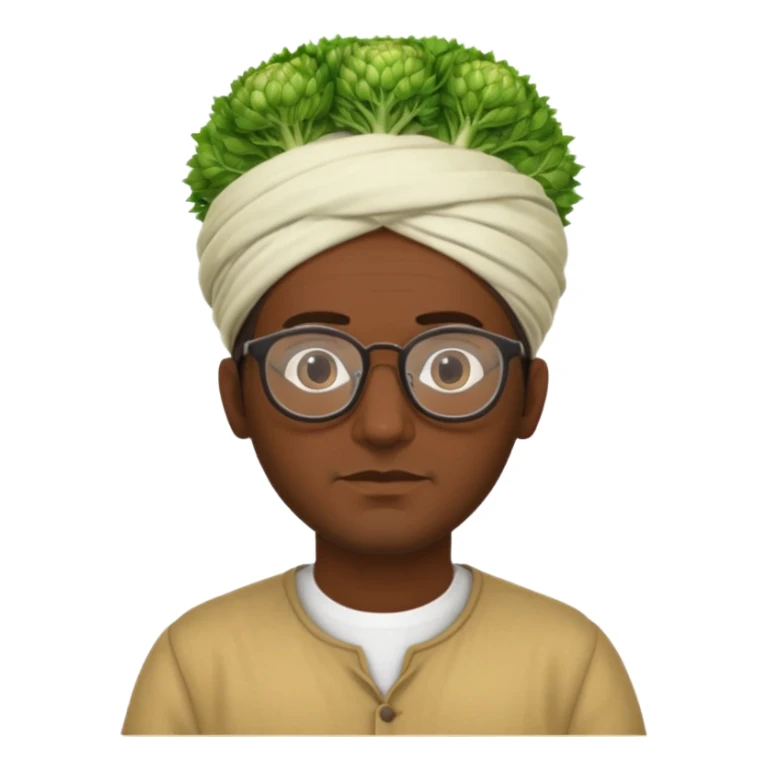 Half moroccan man with a fennel on his head and glasses on sticker