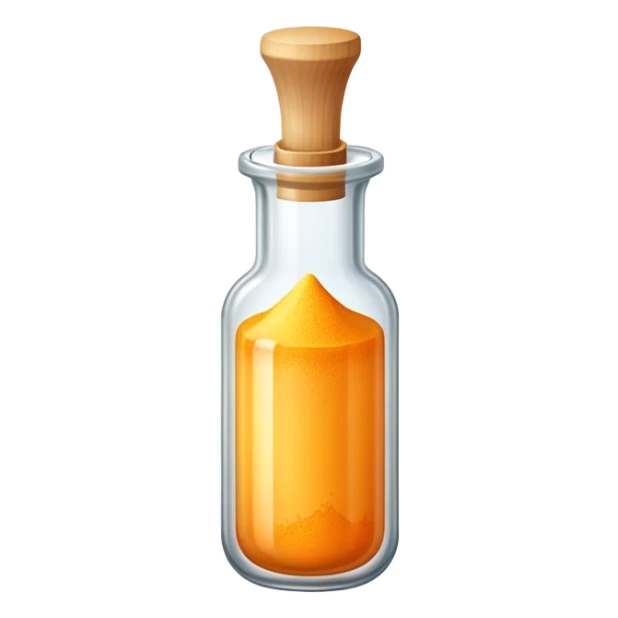 a vial of yellow orange powder  sticker
