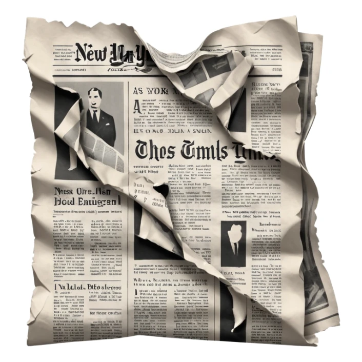 generate realistic detailed news paper NY sticker