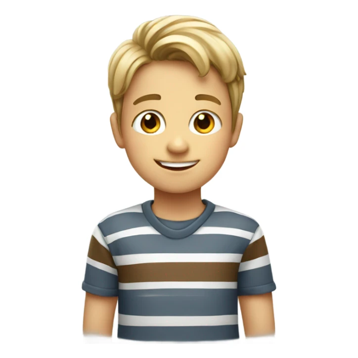 smiling boy in striped shirt sticker
