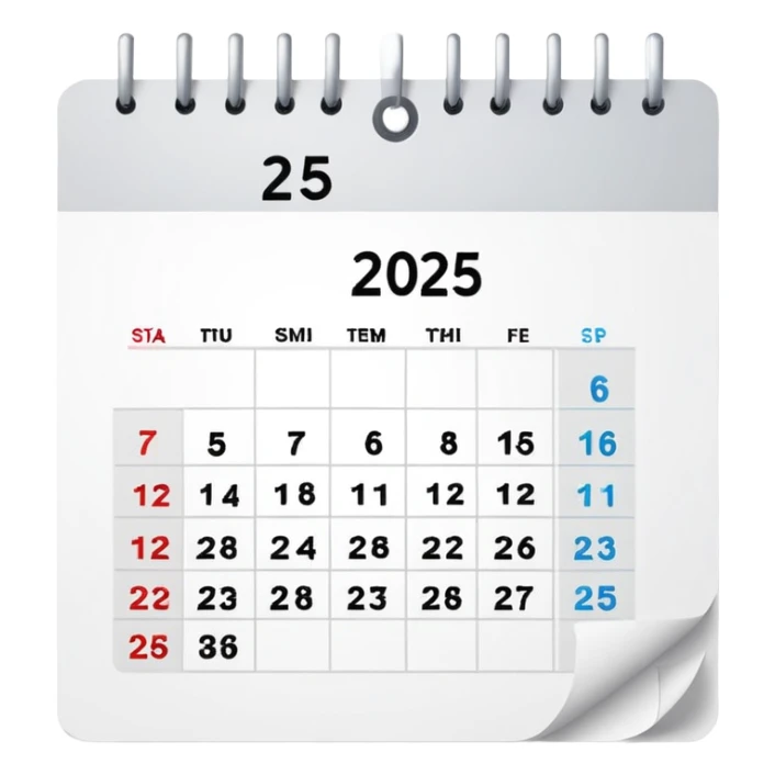  calendar with only 2025 written on it sticker