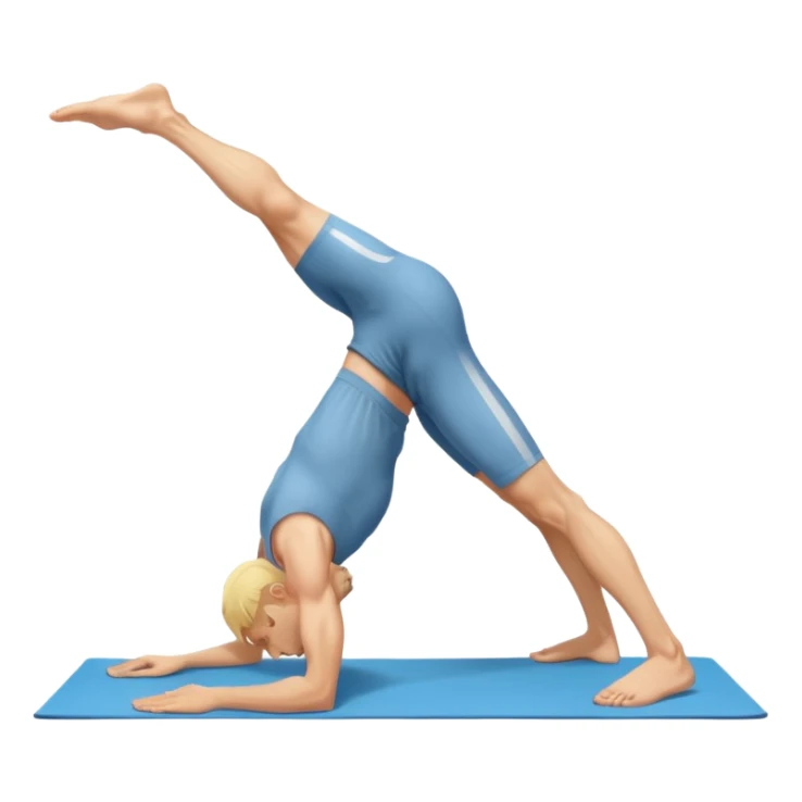 tall blonde man downward dog yoga sticker