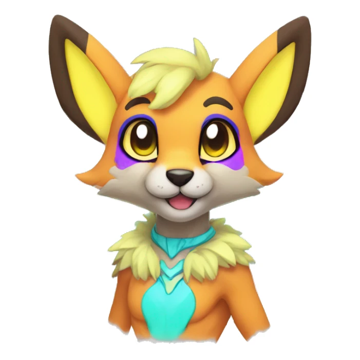 Neon colorful anthro fursona Fakemon sticker
