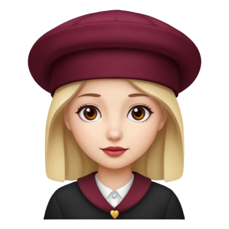 girl with burgundy hat sticker