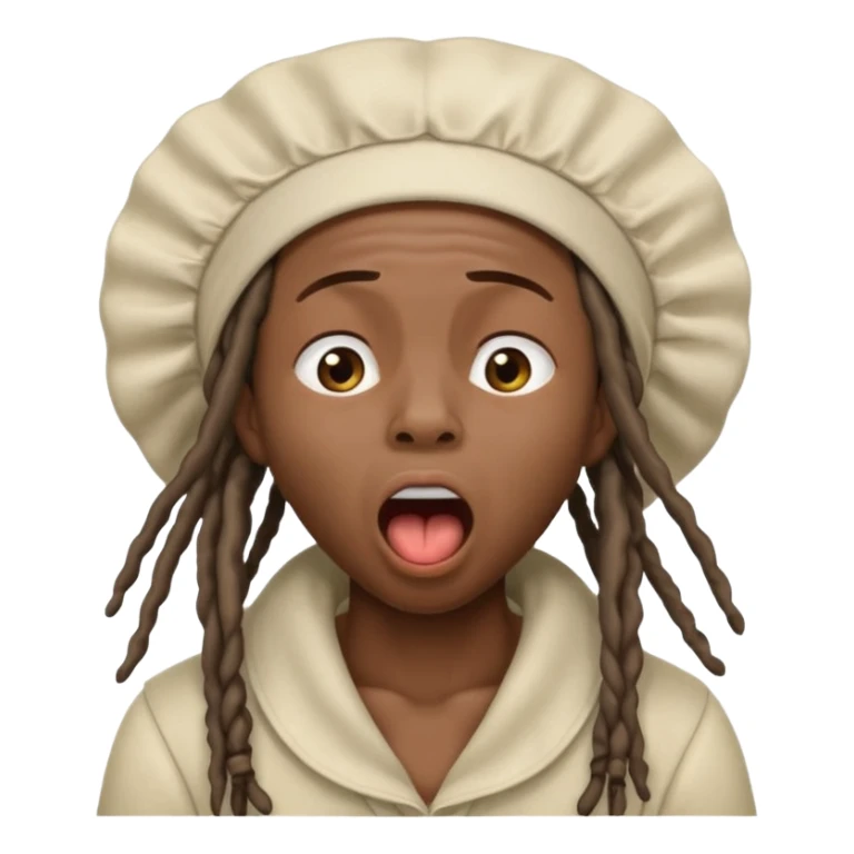 Make a African American with dreads and a bonet yawning sticker