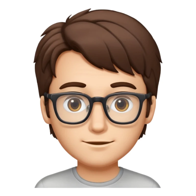 A geek guy with bushy hair and rectangle glasses  sticker