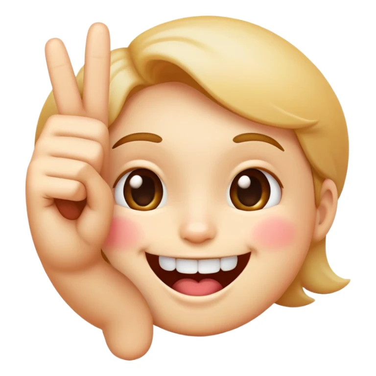 Create a simple emoji making a cute face with his index finger on his teeth acting all cute and naughty sticker