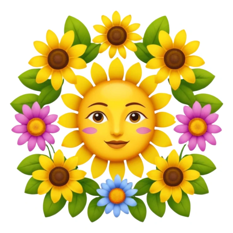 Logo of Madhu Gupta written on the sun surrounded by flowers sticker