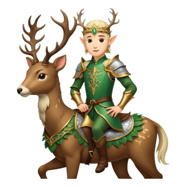 an elven king riding a deer sticker