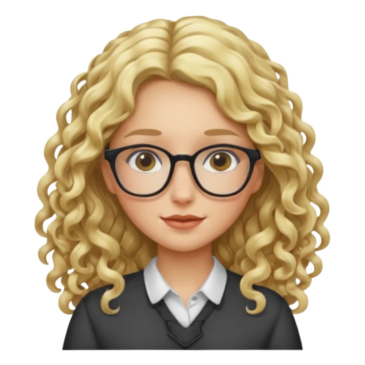blond girl with glasses long curly hair sticker