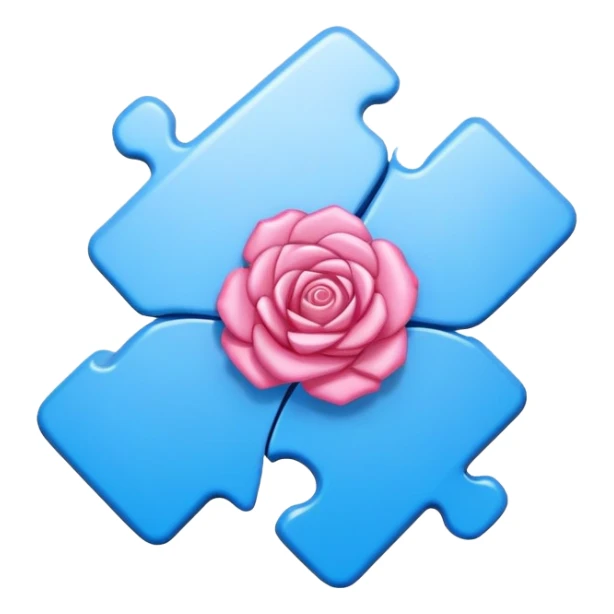 rosa azul enrollando a una pieza de puzle sticker
