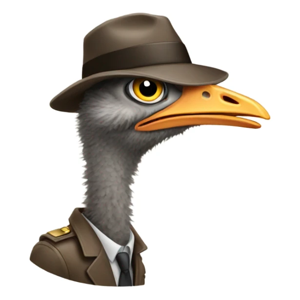 Ostrich detective sticker