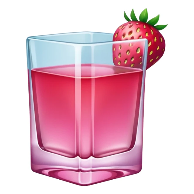 A glass square of mezcal pink and strawberry  sticker