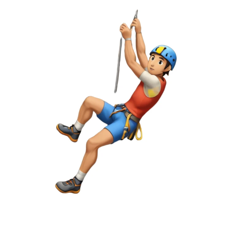 Japanese style art of a rock climber sticker