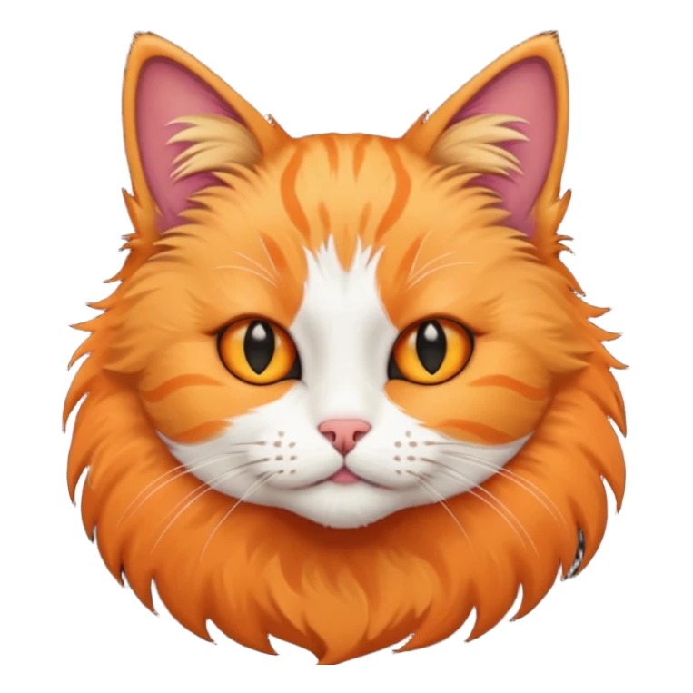 cat with black and orange half and half face  sticker