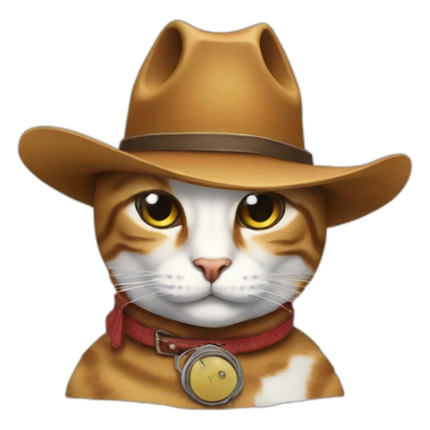 cat with a cowboy hat and smoking ciggratte sticker