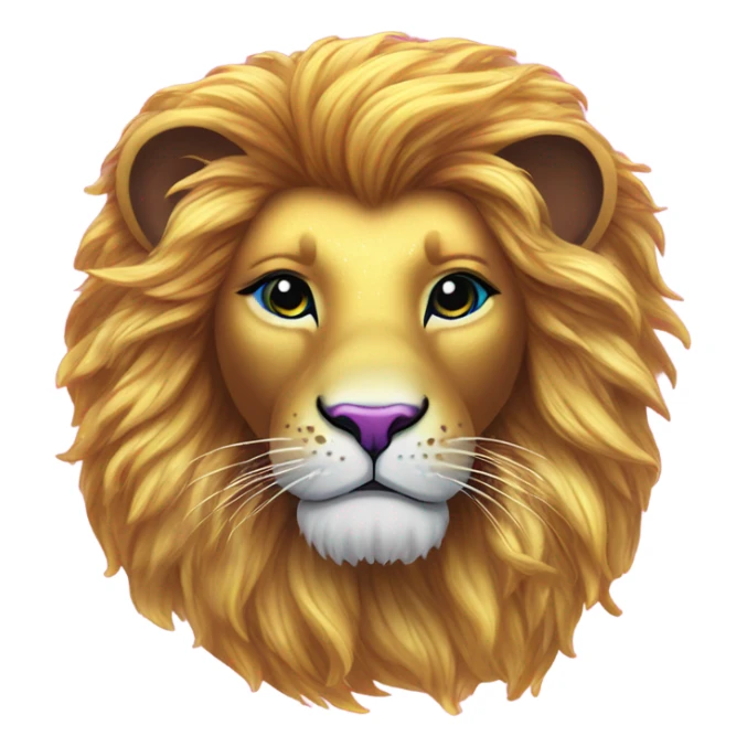Lisa frank lion with glitter mane sticker