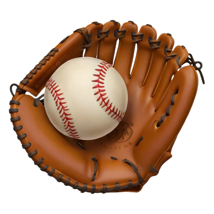 Baseball in baseball glove in pitchers hand sticker